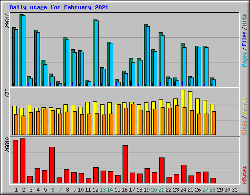 Daily usage for February 2021