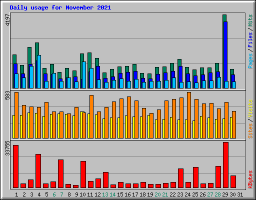 Daily usage for November 2021