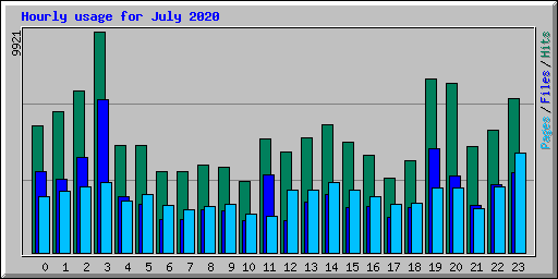 Hourly usage for July 2020