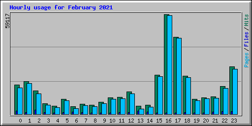 Hourly usage for February 2021