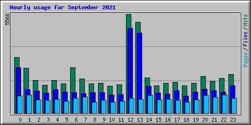 Hourly usage for September 2021