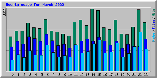 Hourly usage for March 2022